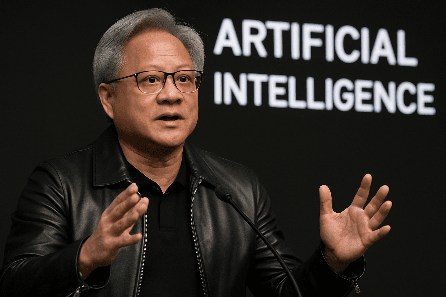 מנכ"ל Nvidia ג'נסן הואנג במסיבת עיתונאים בטאייפיי - אינטליגנציה מלאכותית והמסר של שינוי ניהולי